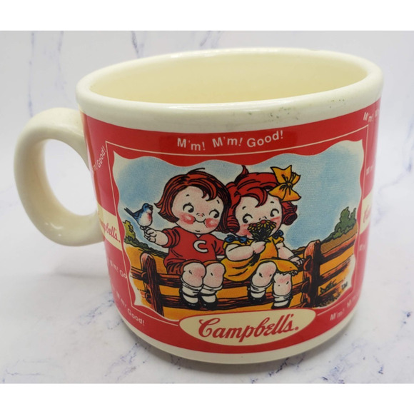 Campbell's Kids Soup Ceramic Coffee Mug Houston Harvest 1998 Spring Scenes - Picture 1 of 8
